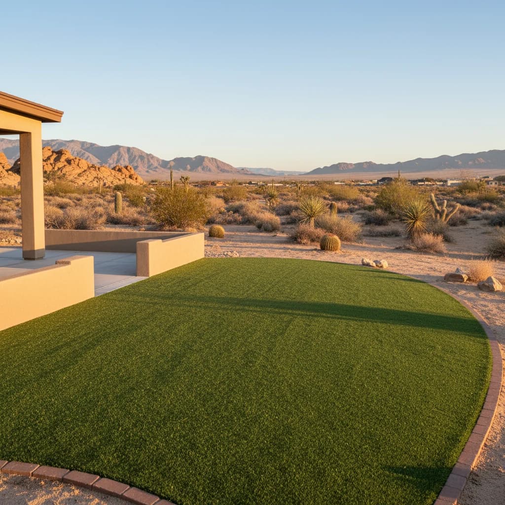 Bunkerville Nevada property with clean artificial turf